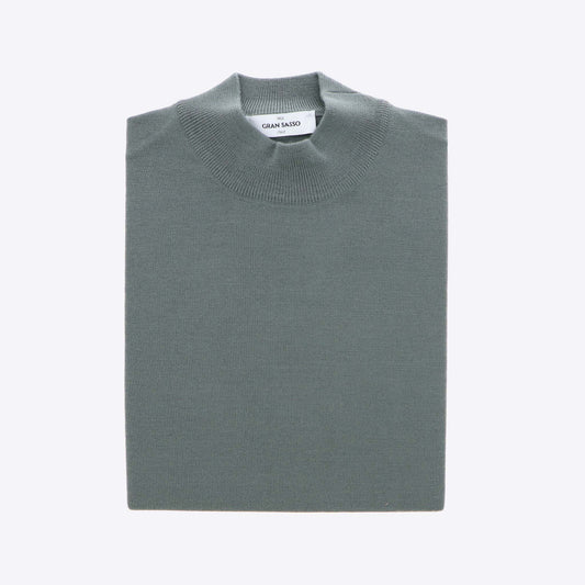 Pull groen grijs merinos