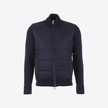 Cardigan donkerblauw zip flannel