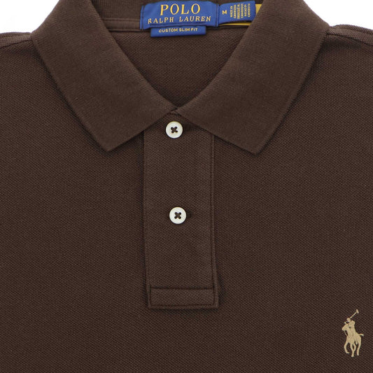 Polo bruin  piqué