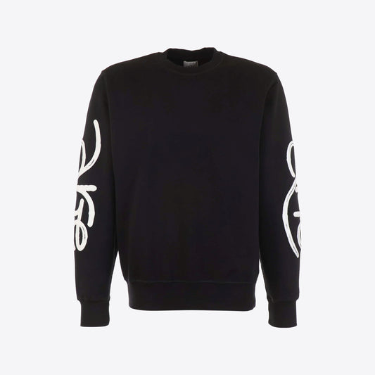 Sweater zwart mouw spec sleeve embroidery