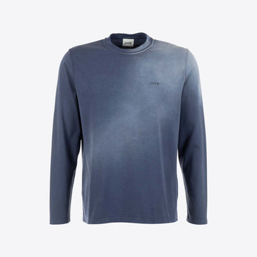 T-shirt blauw wash fadeout ls