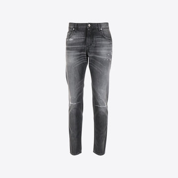 Jeans grijs regular destroyed
