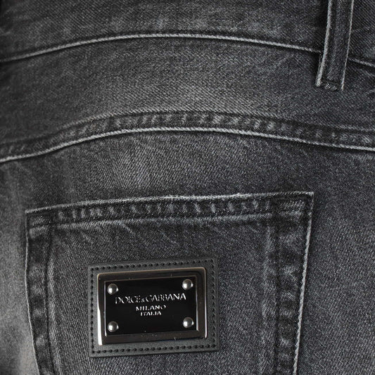 Jeans grijs regular destroyed