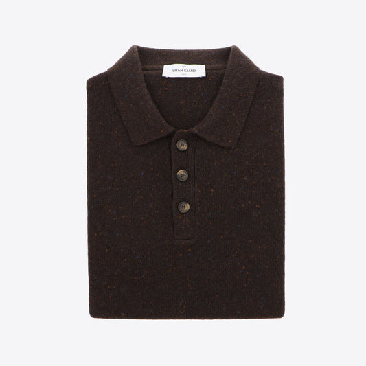 Polo bruin  melange