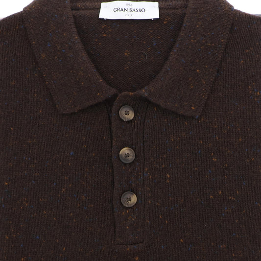 Polo bruin  melange