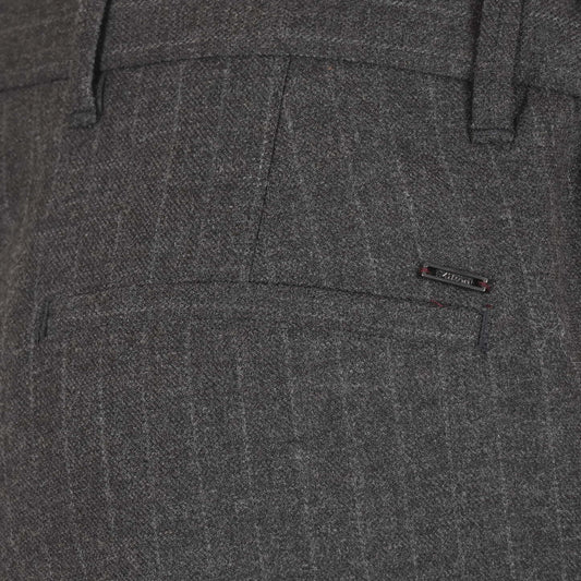 Broek donkergrijs streep woollook