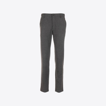 Broek donkergrijs streep woollook
