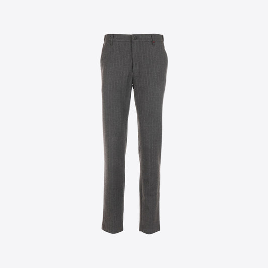 Broek donkergrijs streep woollook