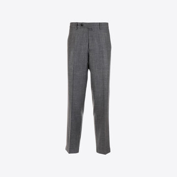 Broek donkergrijs melange loose