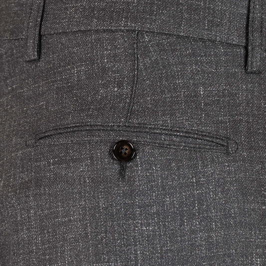 Broek donkergrijs melange loose