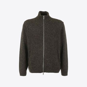 Cardigan bruin  rits melange