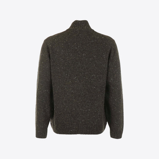 Cardigan bruin  rits melange