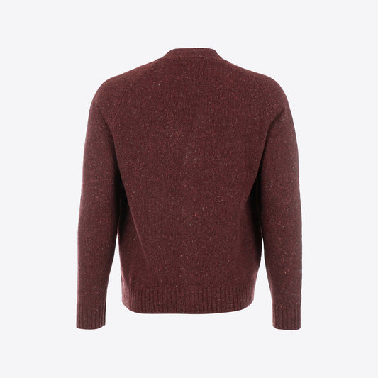 Cardigan bordeaux knopen melange