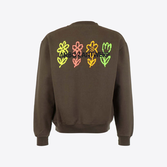 Sweater bruin  flower