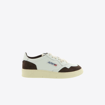 Sneakers wit leder + daim