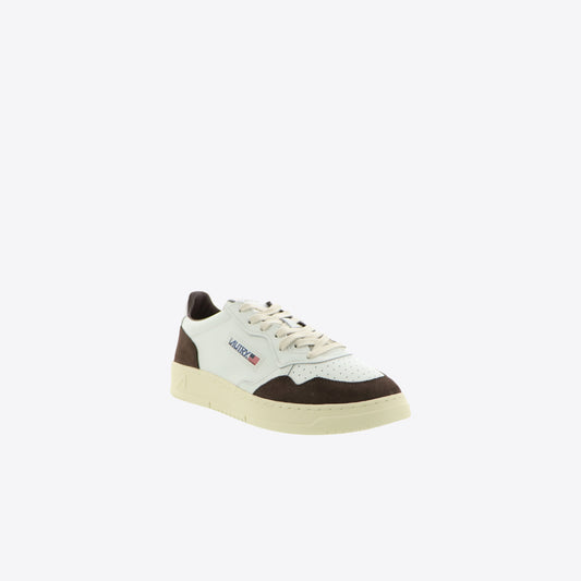 Sneakers wit leder + daim
