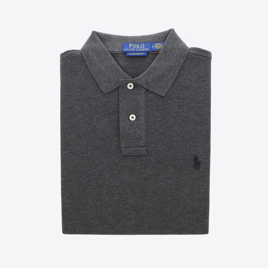 Polo donkergrijs piqué