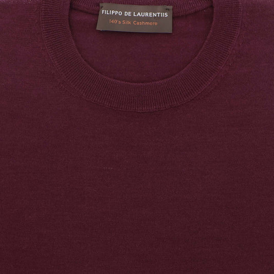 Pull bordeaux zijde-cashmere