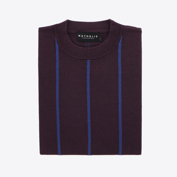 Pull aubergine streep