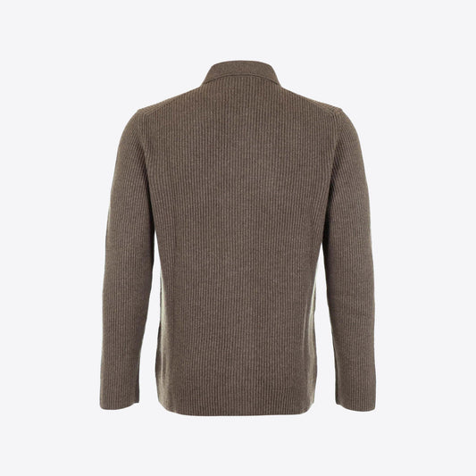Cardigan bruin  knopen rib cashmere