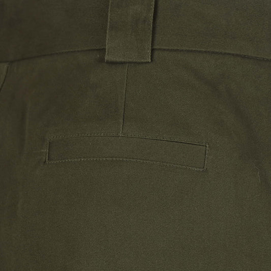 Broek kaki katoen loose