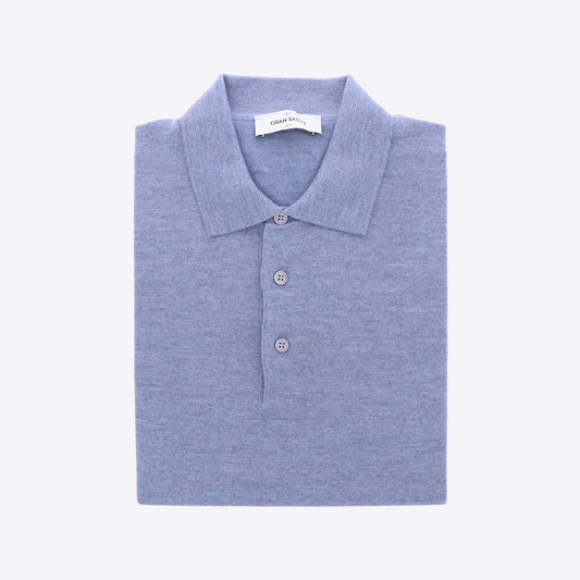 Polo lichtblauw merinos