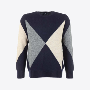 Pull donkerblauw ruit