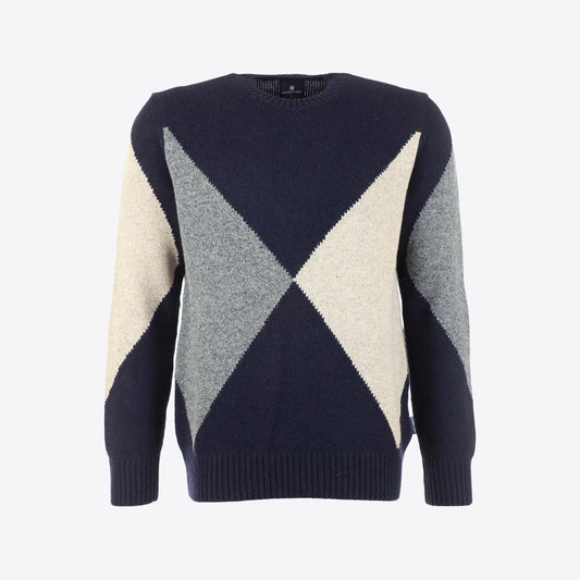 Pull donkerblauw ruit