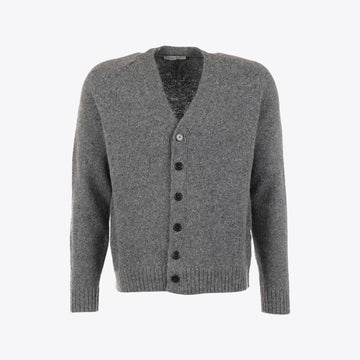 Cardigan grijs knopen melange