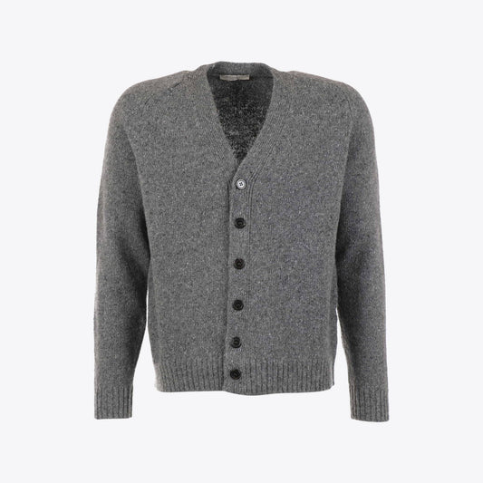 Cardigan grijs knopen melange