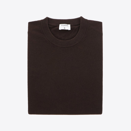 Pull bruin katoen + cashmere