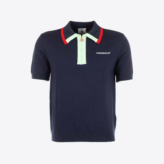 Polo donkerblauw bies