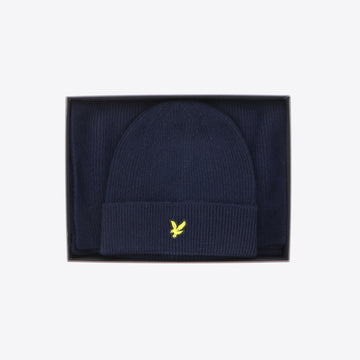 Muts + sjaal donkerblauw