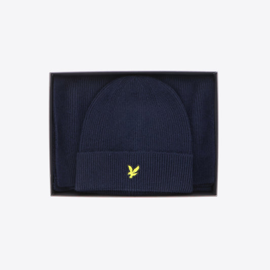Muts + sjaal donkerblauw