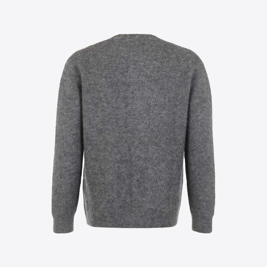 Cardigan donkergrijs knopen alpaca