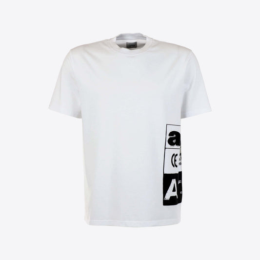 T-shirt wit logo opzij side print