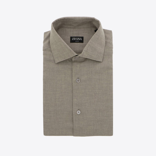 Hemd lichtbeige katoen cashmere