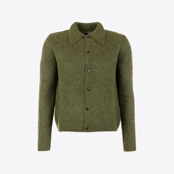 Cardigan groen knoop kraag Mora