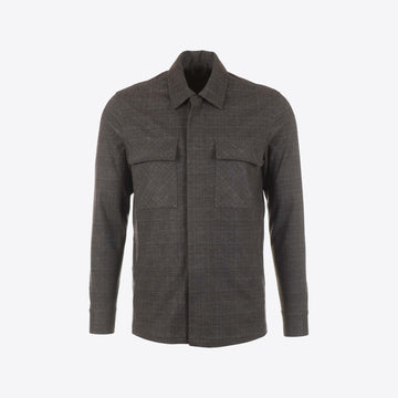 Hemd bruin  ruit Aiden Pocket