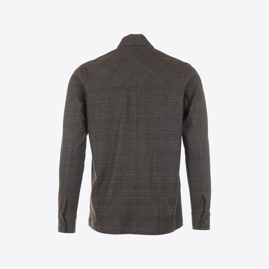 Hemd bruin  ruit Aiden Pocket