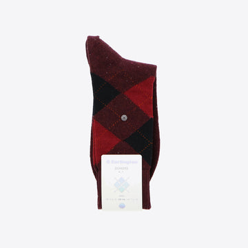 Sokken bordeaux ruit