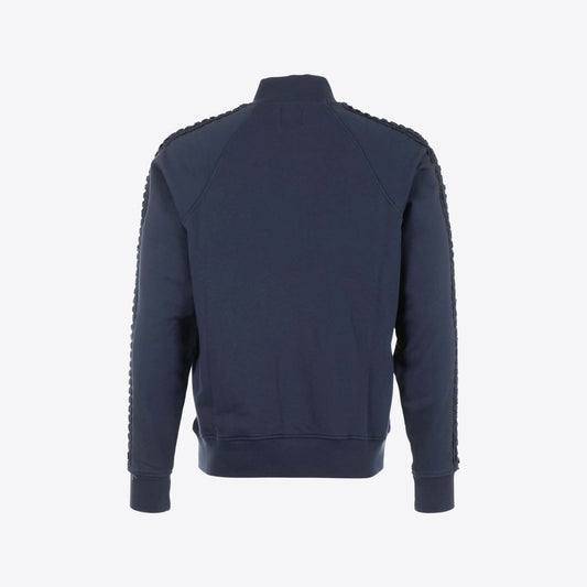 Cardigan donkerblauw sweaterstof braided track