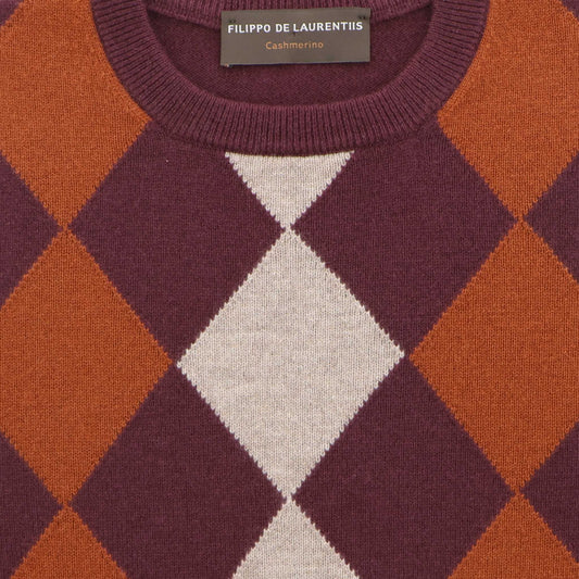 Pull bordeaux ruit