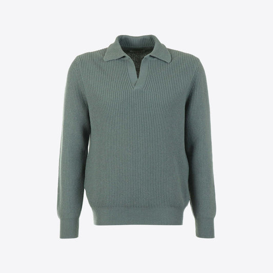 Polo groen grijs rib