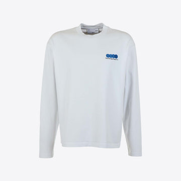 T-shirt wit blauw print rug  12 Dots Longsleeve