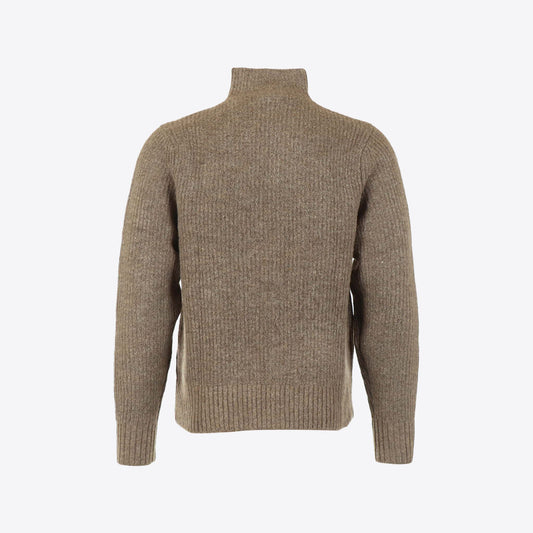 Cardigan taupe rib rits Signature