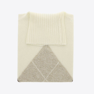 Pull beige ruit