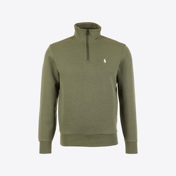 Sweater kaki col montant zip