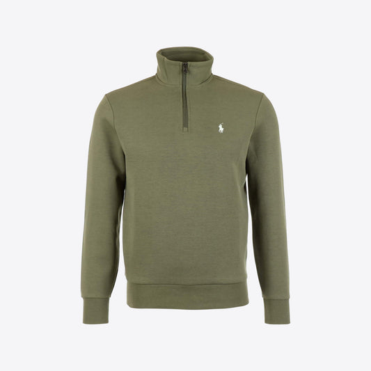 Sweater kaki col montant zip