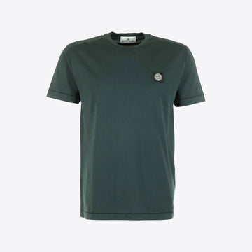 T-shirt donkergroen patch